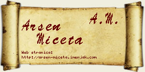 Arsen Mičeta vizit kartica